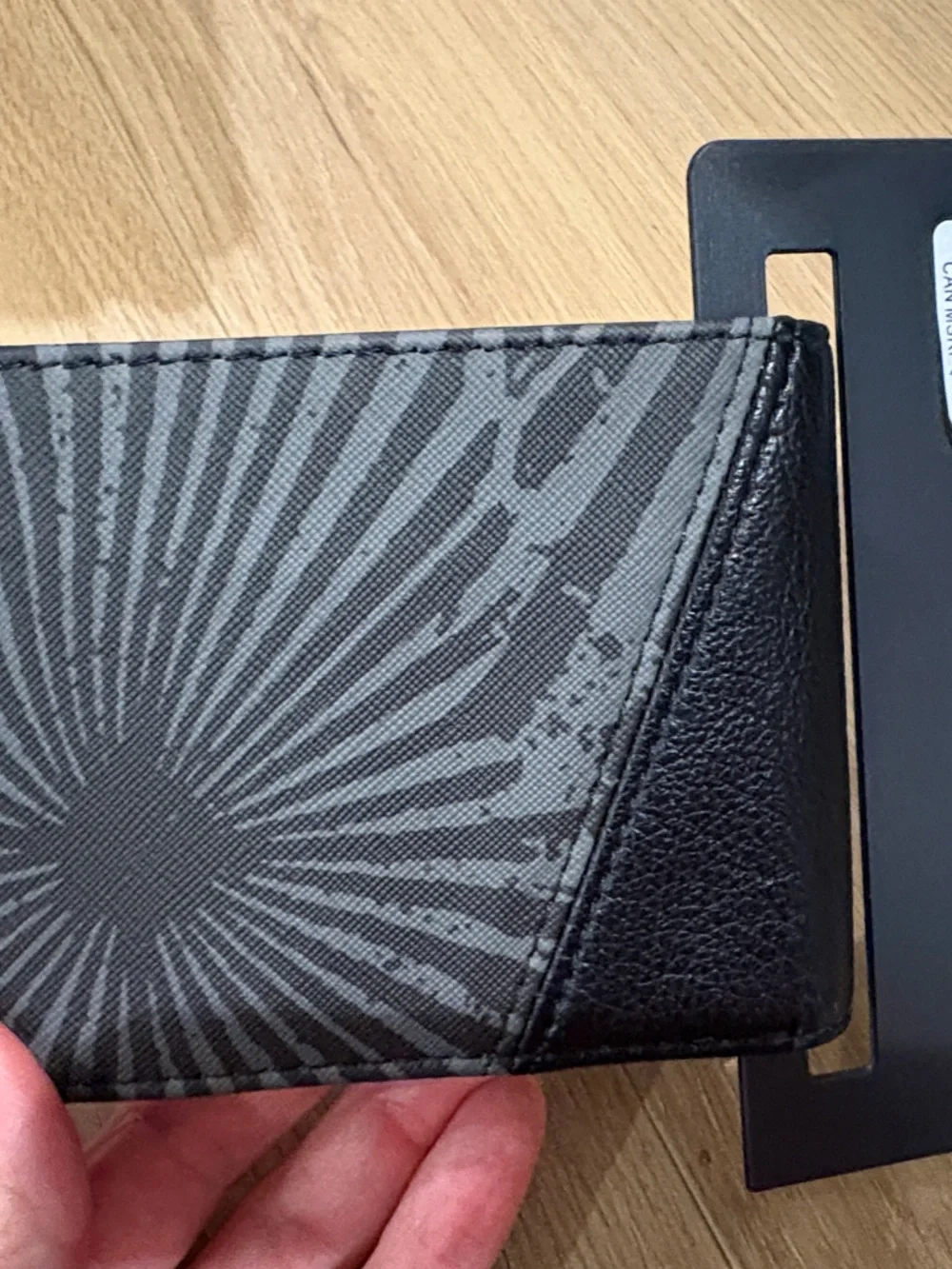 Volcom Gray and Black Patterned Bifold Card Holder